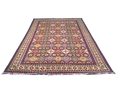 8x12 Yousafi Multicolor Afghan Hand Knotted Wool Area Rug